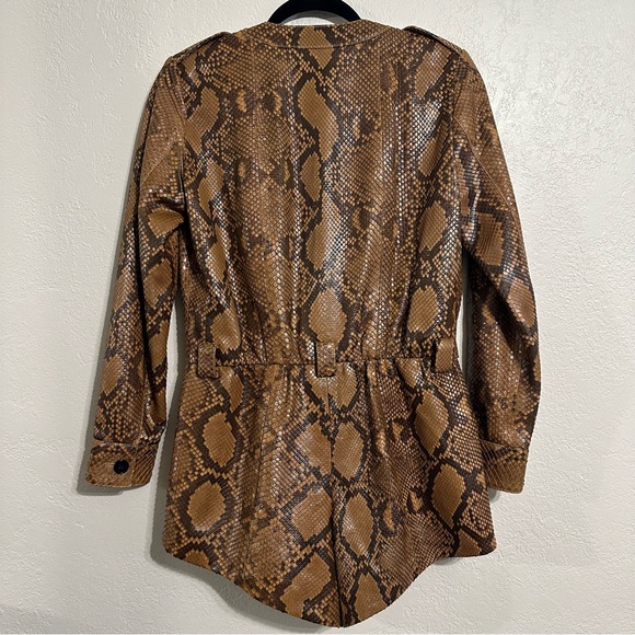 Saint Laurent Paris Python Leather Belted Playsuit size FR 36 Long Sleeve Shorts - Picture 5 of 16